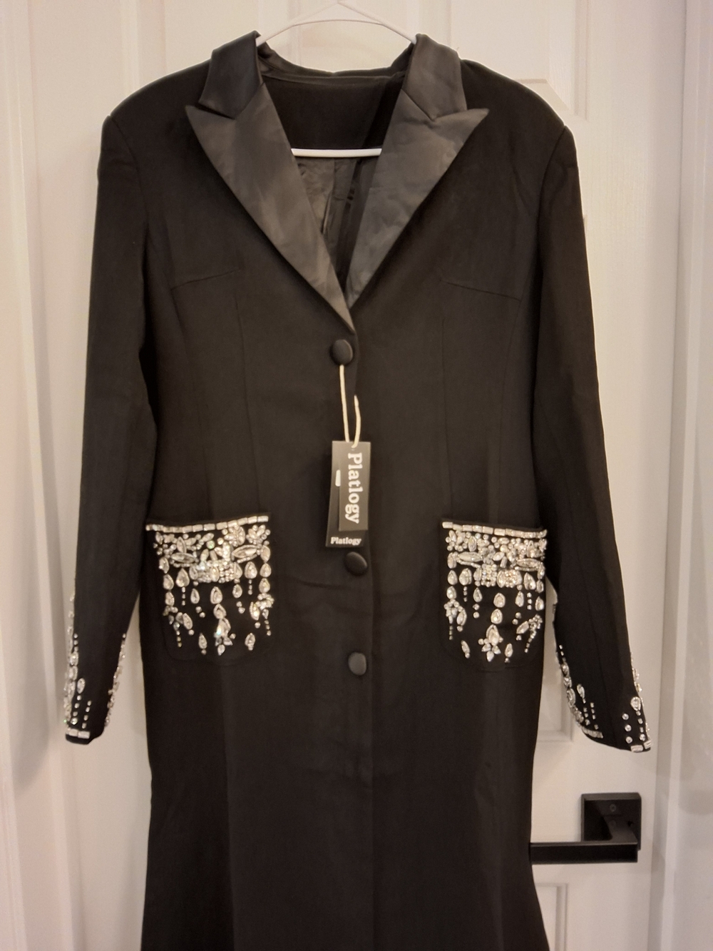 Black Embellished Long Wedding/Formal Dress - Picture 2 of 4